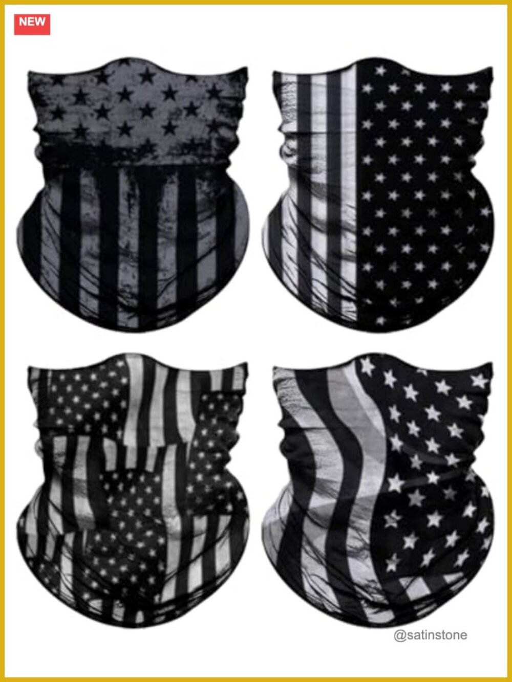 4 Pack Neck Gaiter Unisex Microfiber Face Cover Head Wrap Balaclava Headband